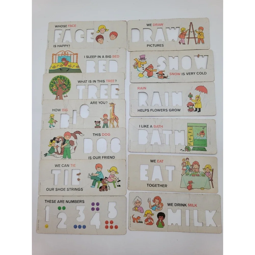VTG 1972 Fisher-Price School Days Desk Magnetic Letters Numbers Stencil Cards